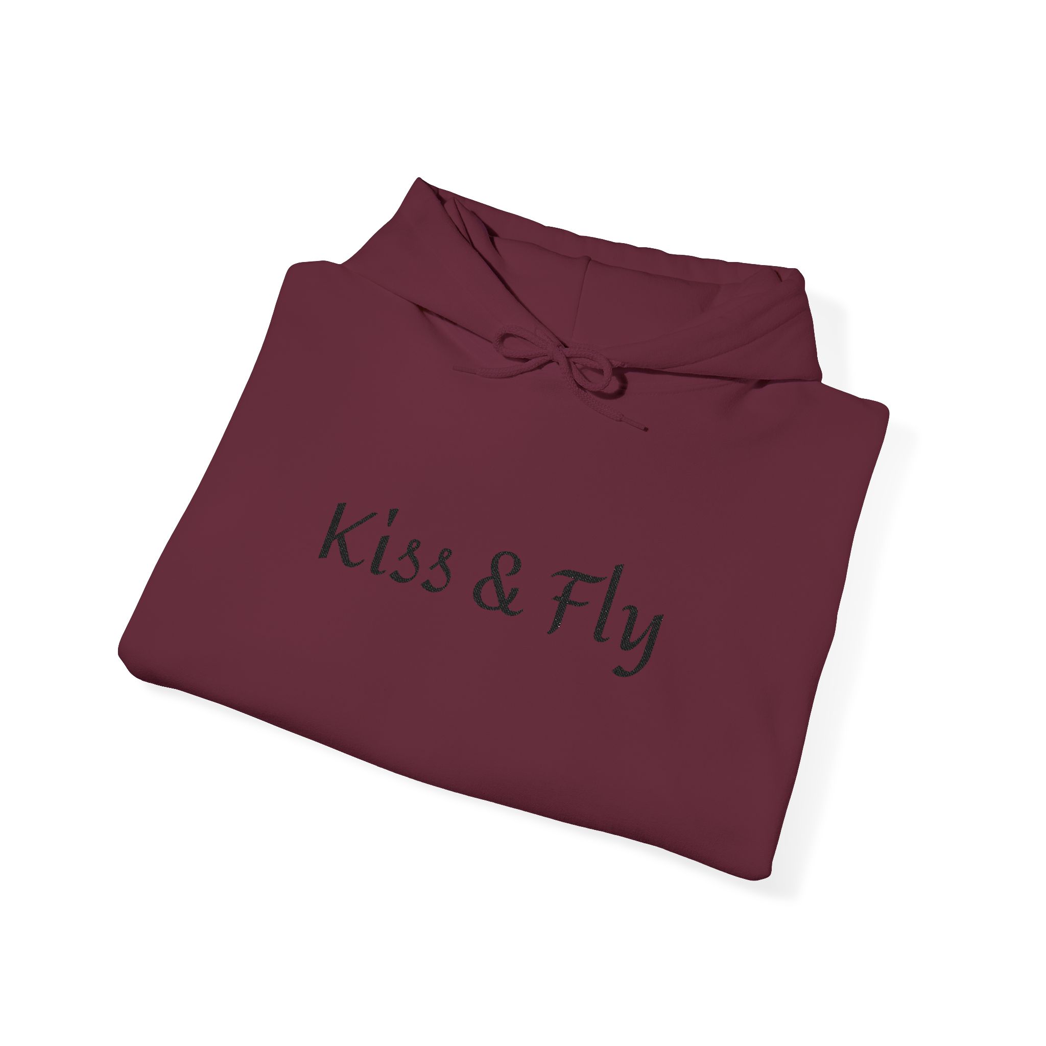 Kiss & Fly Hoodie — Minimal Script Pullover for Travel & Everyday Wear - Image 16